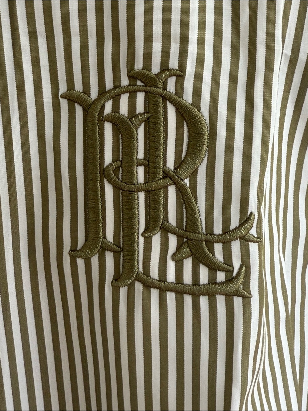 POLO RALPH LAUREN Grayish Green Relaxed Striped Broadcloth Shirt  Size XS, L, XL - Picture 4 of 10